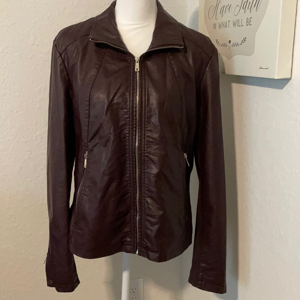 Kenneth Cole biker jacket Faux leather